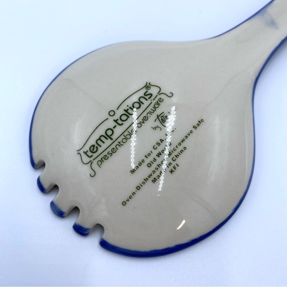 Temptations Ovenware by Tara Old World Confetti Salad Server Tosser Fork - Picture 2 of 5